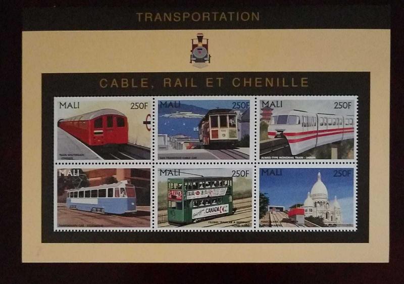 RO) 1996 MALI, TRAIN-HISTORIC - SUBWAY TRAIN LONDON-SAN FRANCSICO CABLE CAR -JAP 