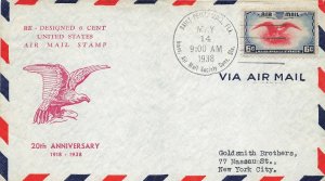 C23 6c EAGLE & SHIELD AIRMAIL - Unknown #47