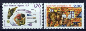 St. Pierre & Miquelon 679-680 MNH Horseshoeing Horses ZAYIX 0524S0219M