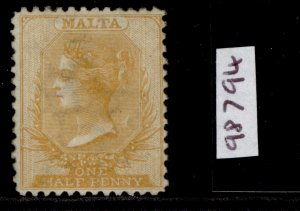 MALTA QV SG15, ½d yellow orange, M MINT. Cat £400. RPS CERT