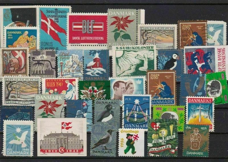 denmark vintage christmas  stamps ref 13395