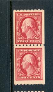 Scott #391 Washington Mint Coil Pair  of 2 Stamps NH (Stock #391-10)