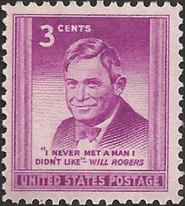 # 975 MINT NEVER HINGED WILL ROGERS