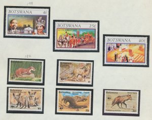 BOTSWANA - Sc 179-181 & 182-186 - MNH - QEII, WWF animals - 1977