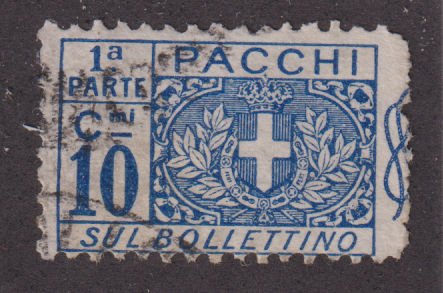 Italy Q8 Parcel Post Stamps - left side 1914
