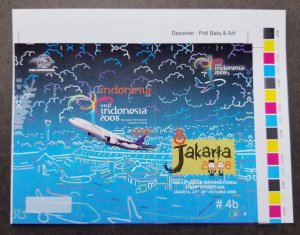 Indonesia 22nd Asian Stamp Expo Aviation 2008 Airplane (ms) MNH *imperf proof