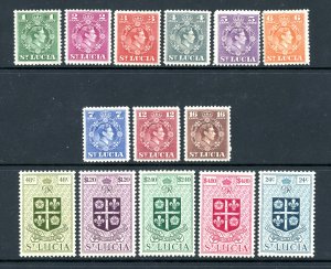 1949 St. Lucia Scott #135-48 Mint Lightly Hinged, 14 Stamp Set