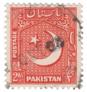 PAKISTAN STAMP 1952 - 53 SCOTT # 49. USED. # 1