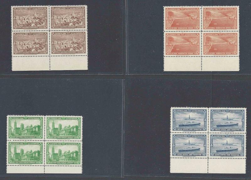 1947 Set Of 10 Mint Blocks Of 4 Of New York Landmarks Cinderellas See Story