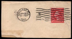 U.S. #453 F-VF Used on Piece with Contemporaneous 6-23-15 CHICAGO Machine Cancel