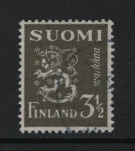 Finland    #176A  used  1942   Lion  3 1/2m olive