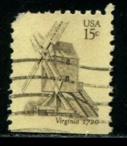 1738 US 15c Windmills issue, used bklt sgl