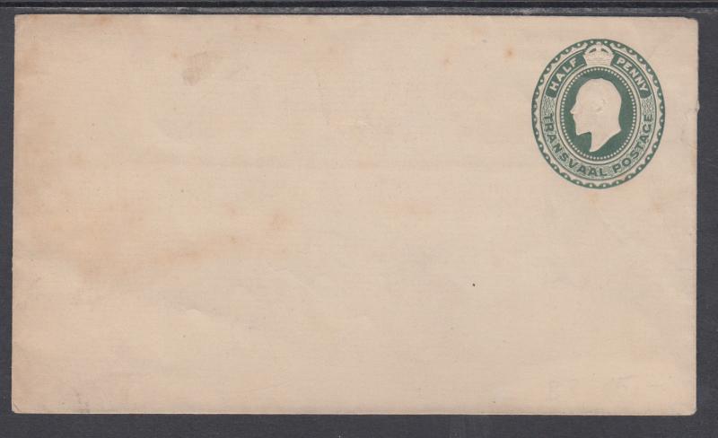 Transvaal H&G B3 mint 1902 ½p green embossed KEVII Envelope