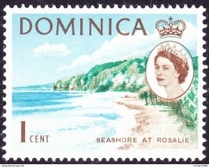 DOMINICA 1963 QEII 1c Green, Blue & Sepia SG162 MH