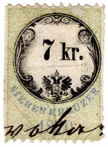 (I.B) Austria/Hungary Revenue : Stempelmarke 7kr (1870)