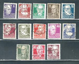 East Germany DDR 1953 Scott #123-136 Less #134 Cancelled, CV $370