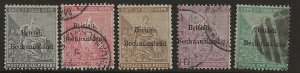 Bechuanaland 5-9  1886 set 5  fine used