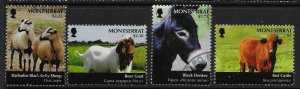 MONTSERRAT SG1481/4 2011 ANIMALS SET USED