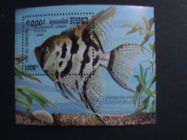 CAMBODIA-1992 SC#1202  LOVELY BEAUTIFULTROPICAL ANGEL FISHE MNH-S/S SHEET VF WE