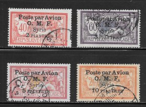 Syria Scott C10-C13 Used H - 1922 Poste par Avion Overprints - SCV $120.00