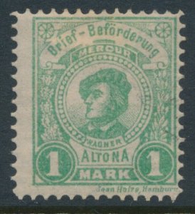 Altona C10 1Mk Light Green Verkehrs-Anstalt Town Local, PrivatPost MH Wagner