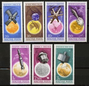 Hungary 1965 New Achievements in Space Research Complete Set of 7 Stamps Mint NH