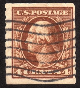 1912, US 4c, Washington, Used, crease, Sc 395