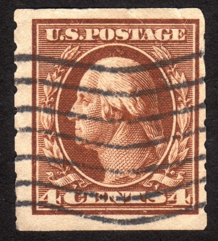 1912, US 4c, Washington, Used, crease, Sc 395