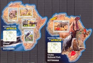 Sierra Leone 2016 National Parks Botswana Chobe Animals Birds Sheet + S/S MNH