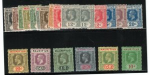 Mauritius #179 - #199 Mint Fine - Very Fine Original Gum Lightly Hinged Set