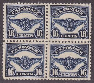 US C5 16c Air Mail Mint Block of 4 VF OG LH/NH SCV $420