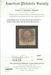 U.S. #112 USED WITH APS CERT