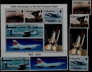 Gibraltar 932-37a MNH Aviation/Space SCV25