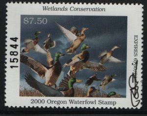 Oregon, State duck stamp 2000, Signed