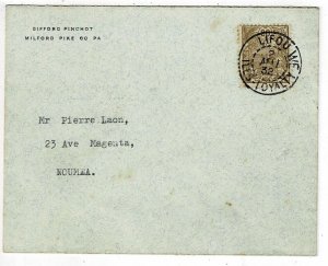 New Caledonia 1932 Lifou We, Iles Loyalty cancel on cover to Noumea