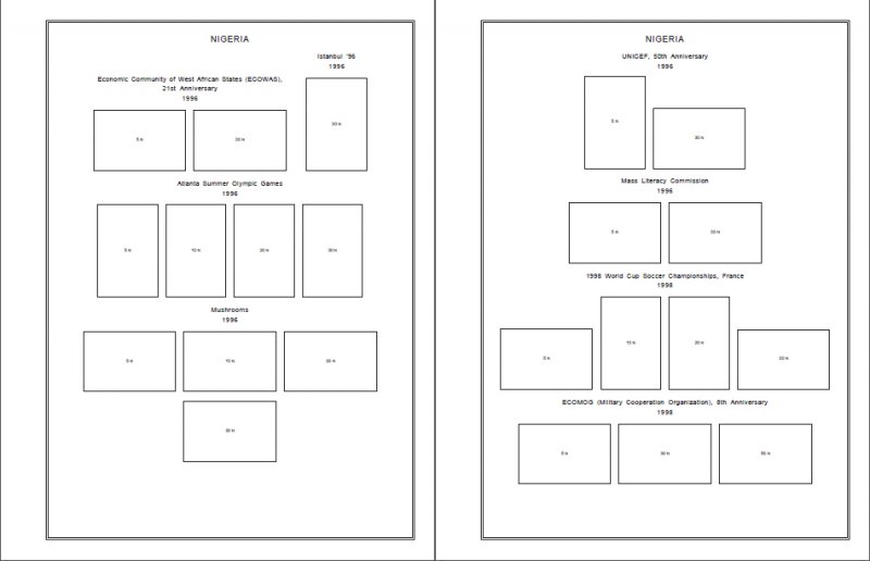 NIGERIA STAMP ALBUM PAGES 1914-2010 (99 PDF digital pages)