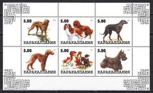 Karakalpakia, 1999. Russe Local. Chiens Feuille de 6