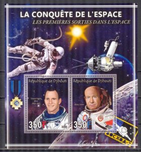 Djibouti 2013 Conquest of Space (XIV) First Spacewalks Sheet MNH