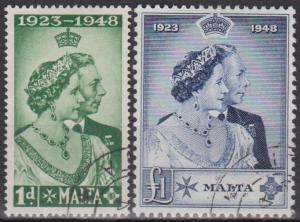 Malta #223-4 F-VF Used CV $45.25 (A11475)