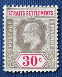 Malaya Straits Settlements 1905 KEVII 30c MCCA MLH SG#134 M4571