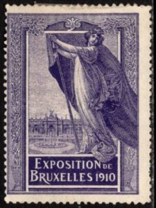 1910 Belgium Poster Stamp Brussels International Exhibition Unused