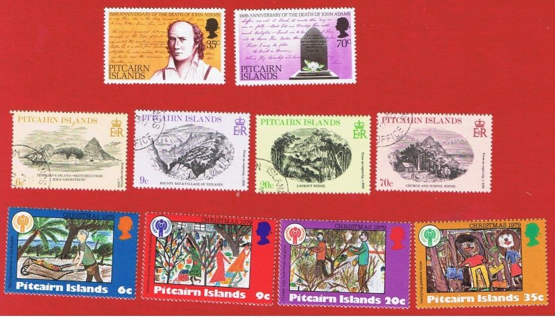 Pitcairn Islands #182-191  VF used  3 sets   Free S/H