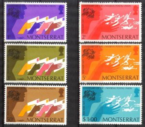 Montserrat 1974 100 Years of UPU Universal Postal Union set of 6 MNH