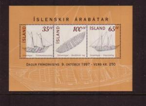 Iceland Sc 848 1997 Stamp Day stamp souvenir sheet mint NH