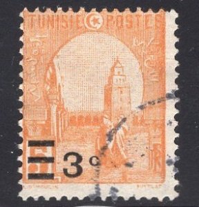 Tunisia   #115  used  1928  Mosque at Kairouan  surcharge 3c on 5c