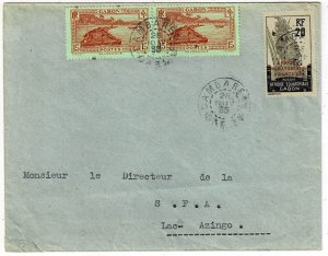 Gabon 1923 Lambarene cancel on cover, Scott 93, 129