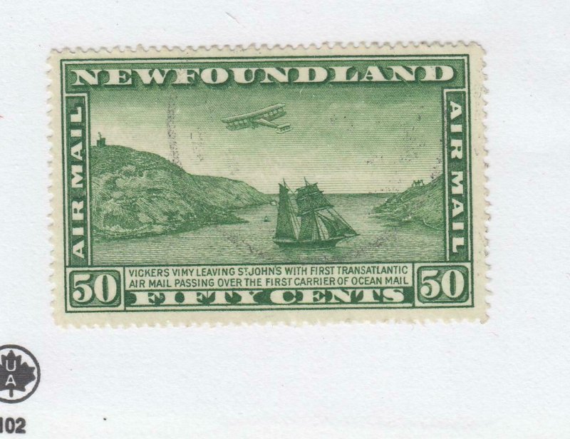 NEWFOUNDLAND xx8 # C10 VF-VERY LIGHT USE WITH WMK AIRPLANE/PACKET SHIP CV $50