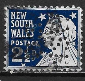 New South Wales 100c 2 1/2d Victoria Used PERFIN OS NSW