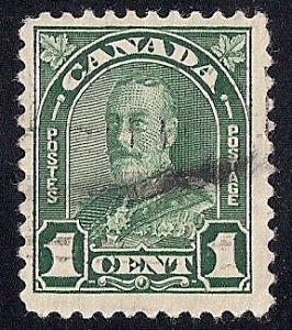Canada #163 1 cent King George 5, Deep Green Stamp used F