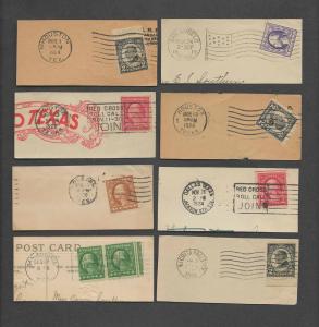 16 Vintage Texas Cancels & Stamps Cut fr Paper